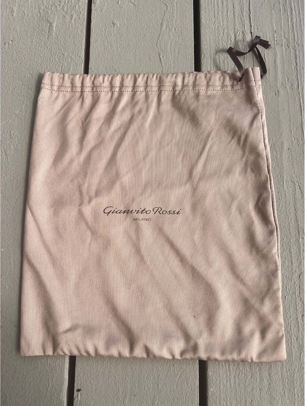 GIANVITO ROSSI MILANO Brown Drawstring Logo Dust Bag 11 3/4" x 13 1/2".